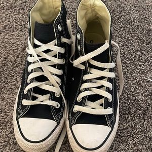 Black Hightop Converse- Size 9 W, 7 M.